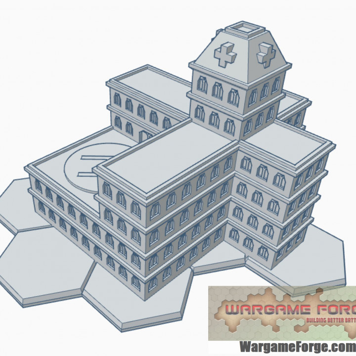 Modern Building 11 with Hex Base: Hospital MHB011 image