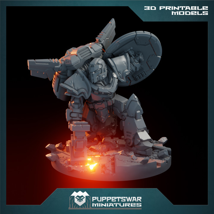 3D Printable Superhero Landing Striker by Puppetswar Miniatures