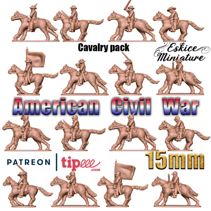 Cavalry - Epic History Battle of American Civil War - 15mm scale image