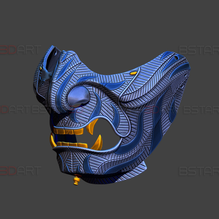 Japanese Mask - Hannya Ghost Mask Patterned - High Quality Details image