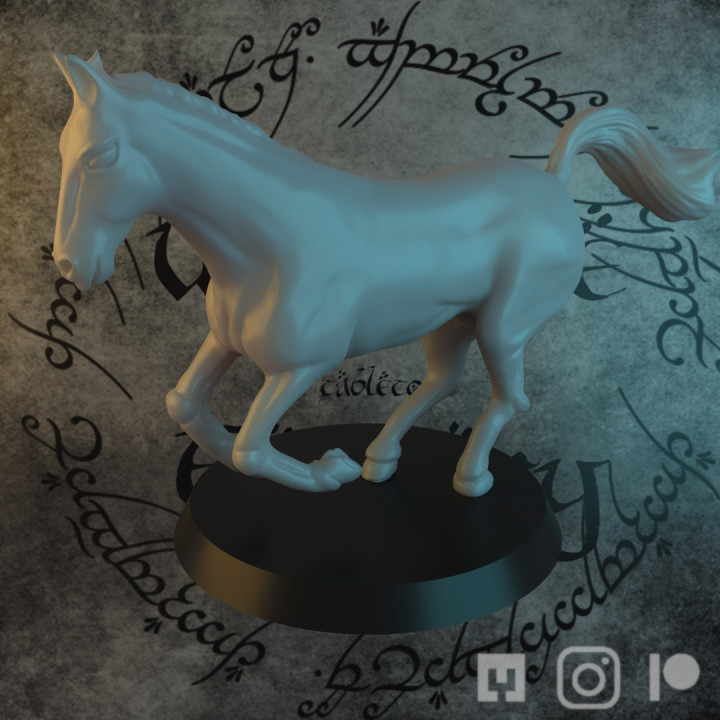 Horses, for wargames and tabletop game, at 28mm scale image