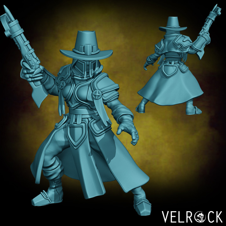 Witch Hunter Cleric with Sword, Hammer or Crossbow (Female) (PRESUPPORTED) image