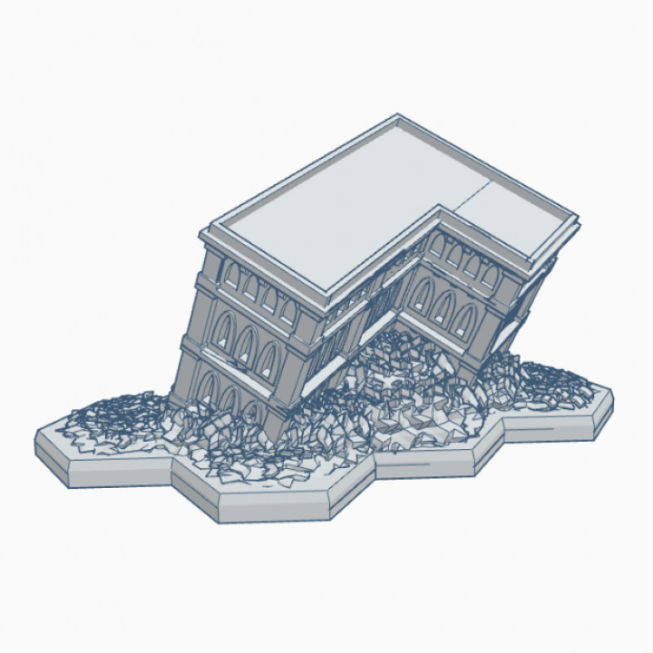 Gothic Ruined Building 19 with Hex Base GRHB019 image