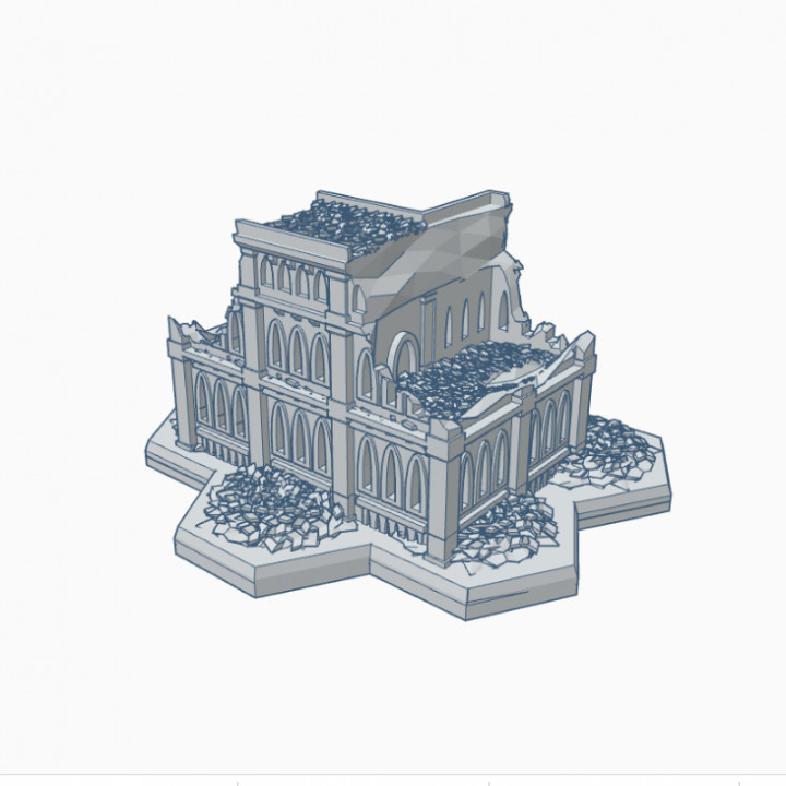 Gothic Ruined Building 22 with Hex Base GRHB022 image