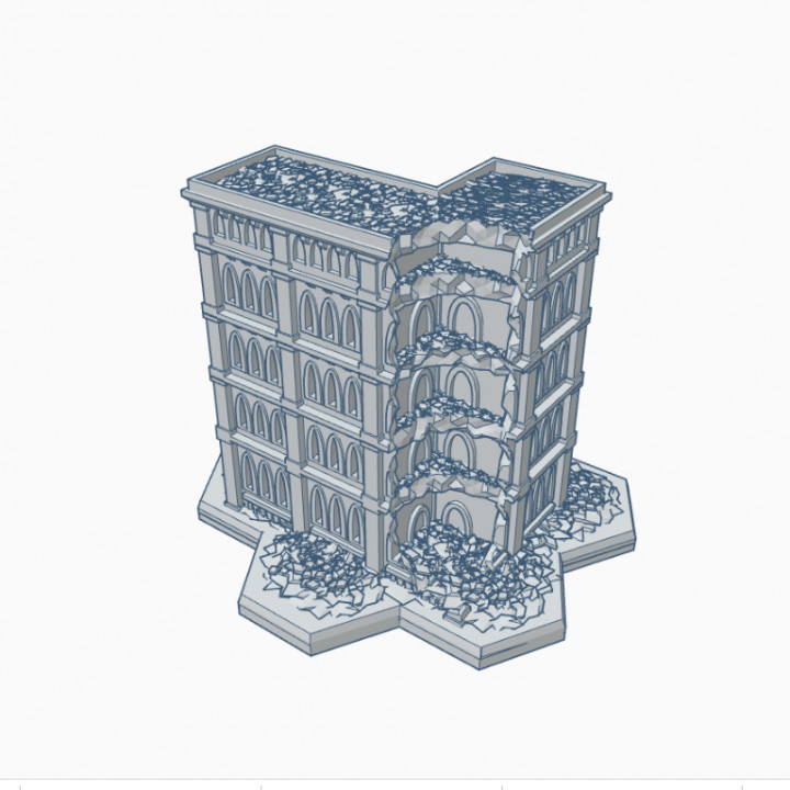 Gothic Ruined Building 24 with Hex Base GRHB024 image