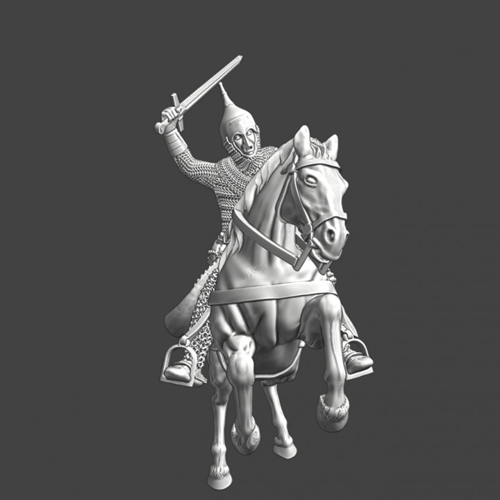 Mounted Russian knight with sword image