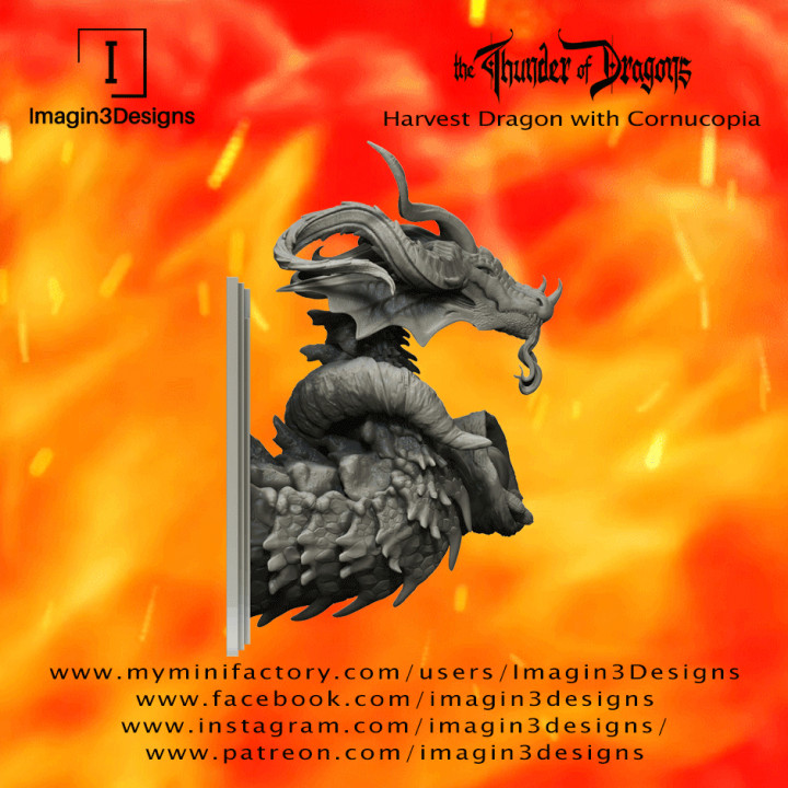 Pre-supported Harvest Dragon with Cornucopia image