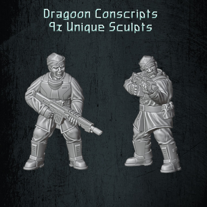 3D Printable Dragoon Conscripts (bonus modular bits) by Quartermaster3D