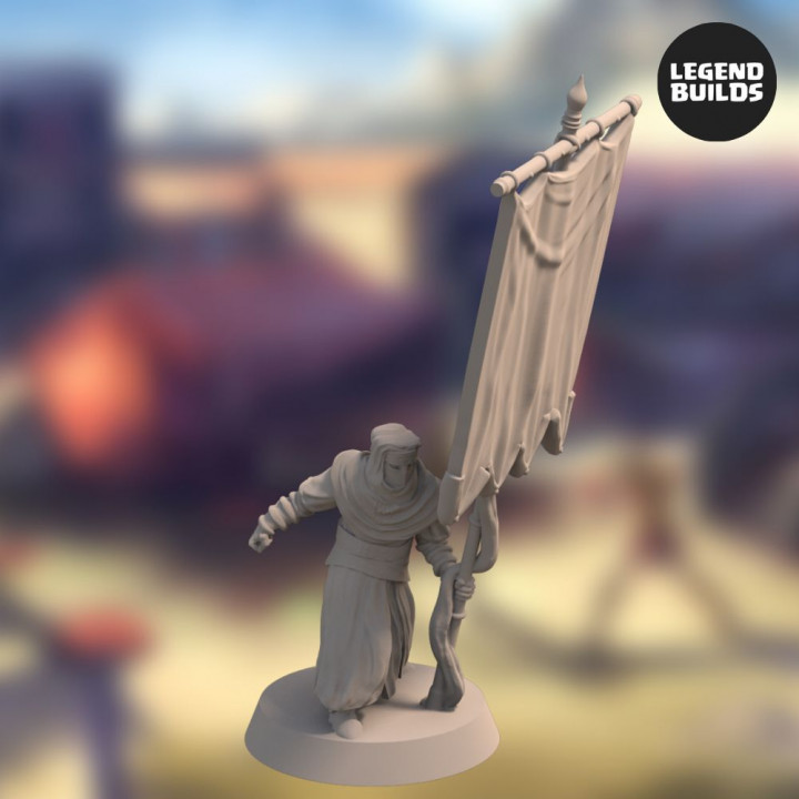 Night’s Cult Bannermen – Pose 2 – 3D printable miniature – STL file image