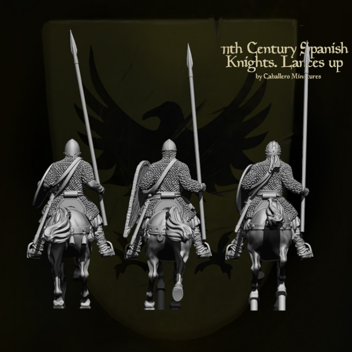 11th Century Knights with lances at up image