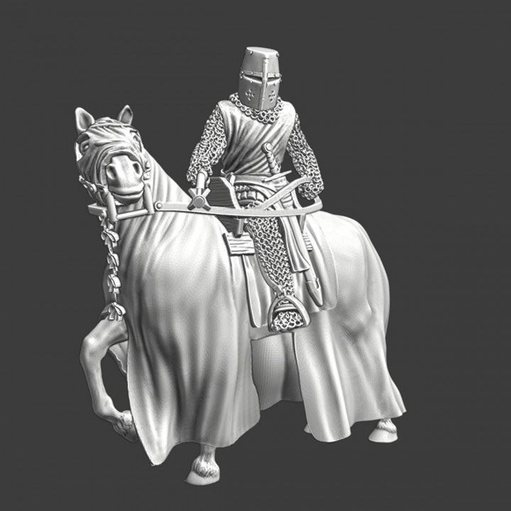 Teutonic order knight, mounted with mace pointing image