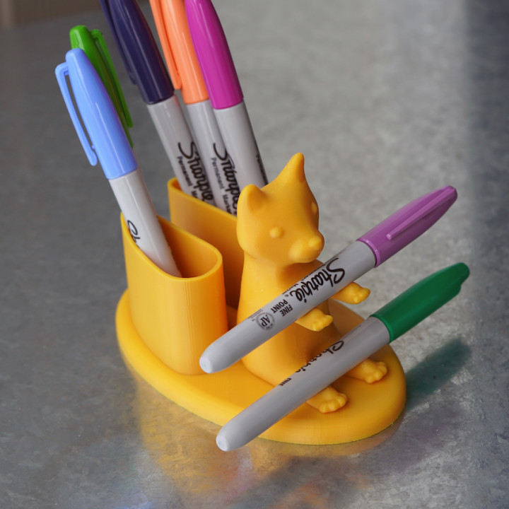 3d Printable Cat Pen Holder By Philippe Barreaud