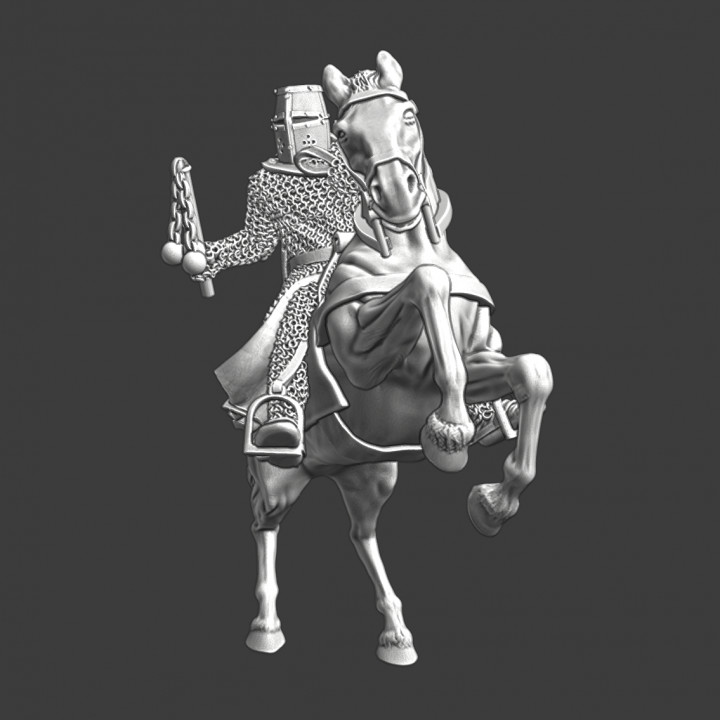 Mounted knight with flail image