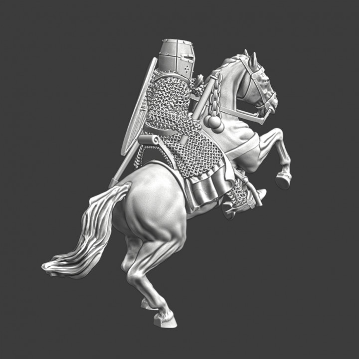 Mounted knight with flail image