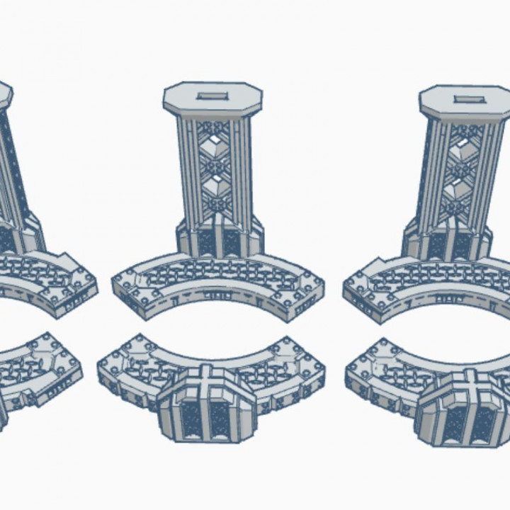 Round Diamond Plate Edge Pillars Expansion Set OpenLOCK Industrial Platform Series image