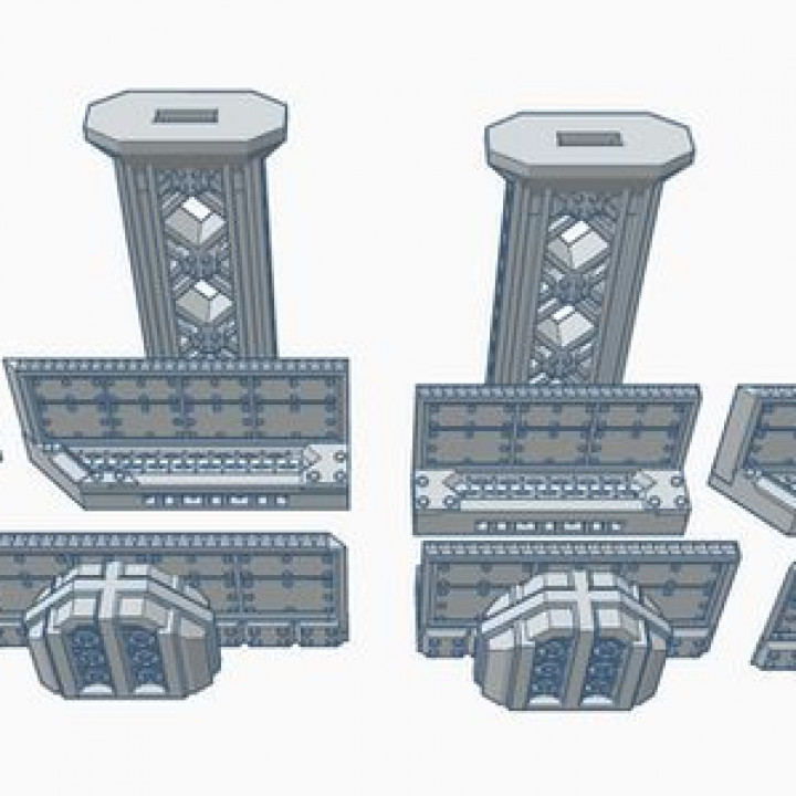 Triangle Diamond Plate Edge Pillars with Walls Expansion Set OpenLOCK Industrial Platform Series image