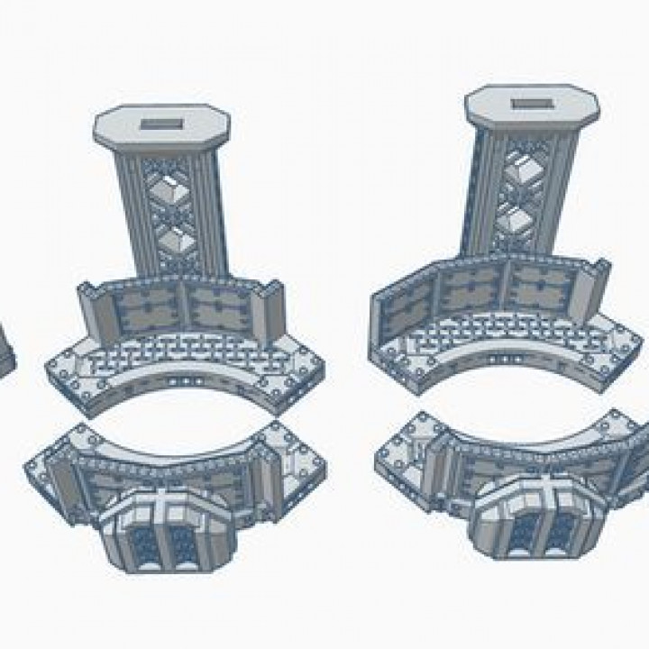 Round Diamond Plate Edge Pillars with Walls Expansion Set OpenLOCK Industrial Platform Series image