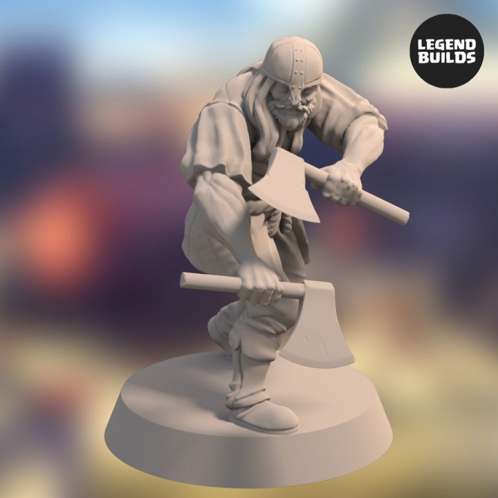 Acenii Axe Warriors - Pose 2 – 3D printable miniature – STL file image