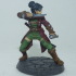 (0061) Female human elf tiefling thief assassin with knives print image