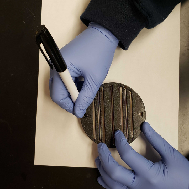 3D Printable Grid Layout Petri Dish Stencils by Robert