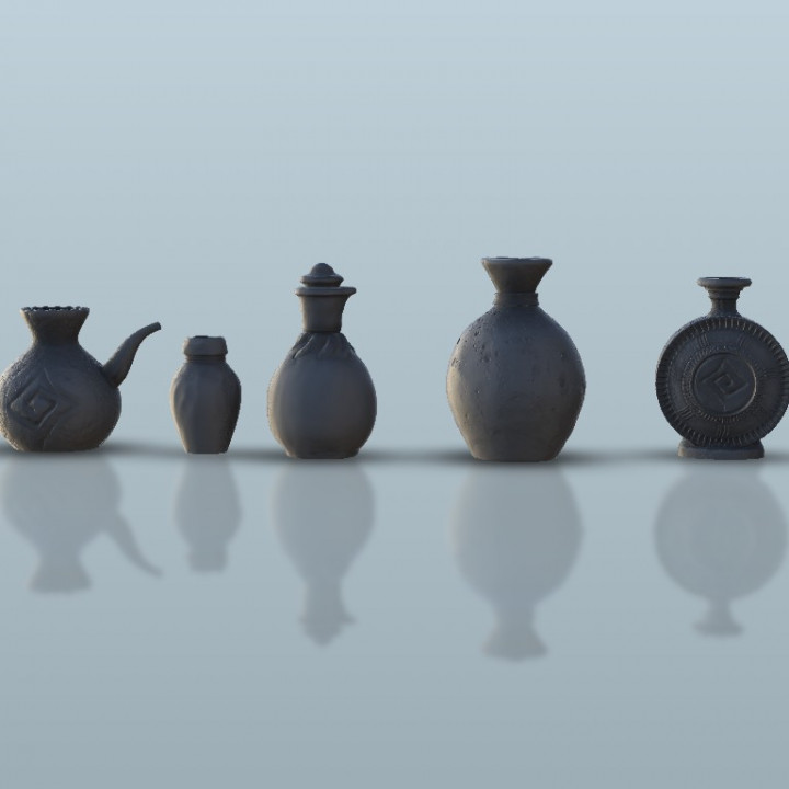 Oriental pitcher set (5) - scenery terrain wargame Medieval image