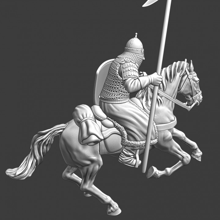 Mounted Russian Medieval Knight charging image