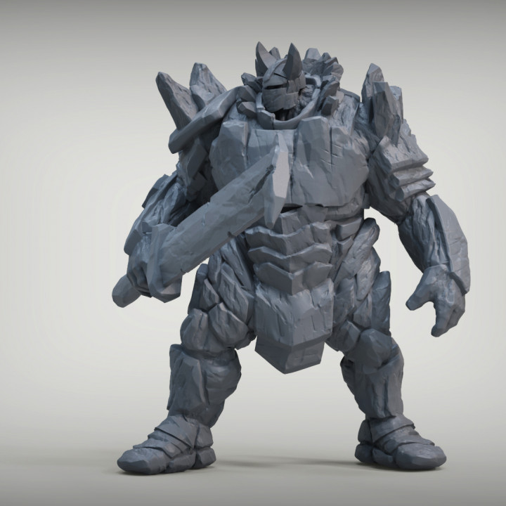 3D Printable STONE GOLEM by HORDE miniatures