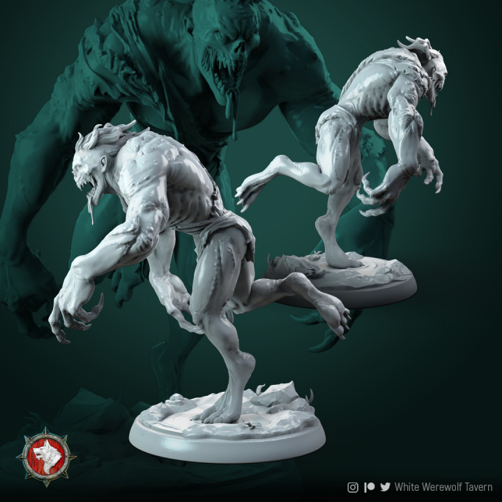Ghoul 1 miniature 32mm pre-supported image