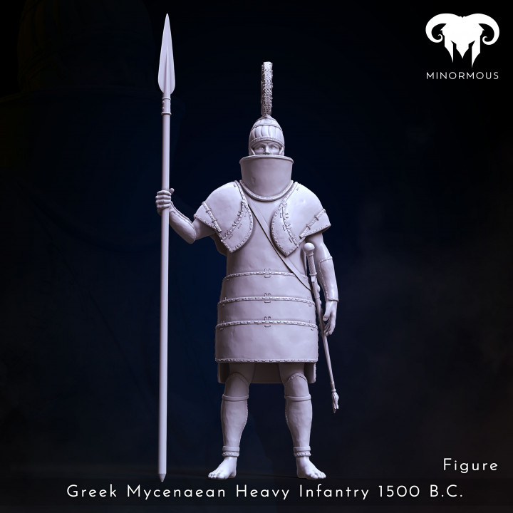 Figure - Greek Mycenaean Heavy Infantry 1500 B.C. Palace Guard! image