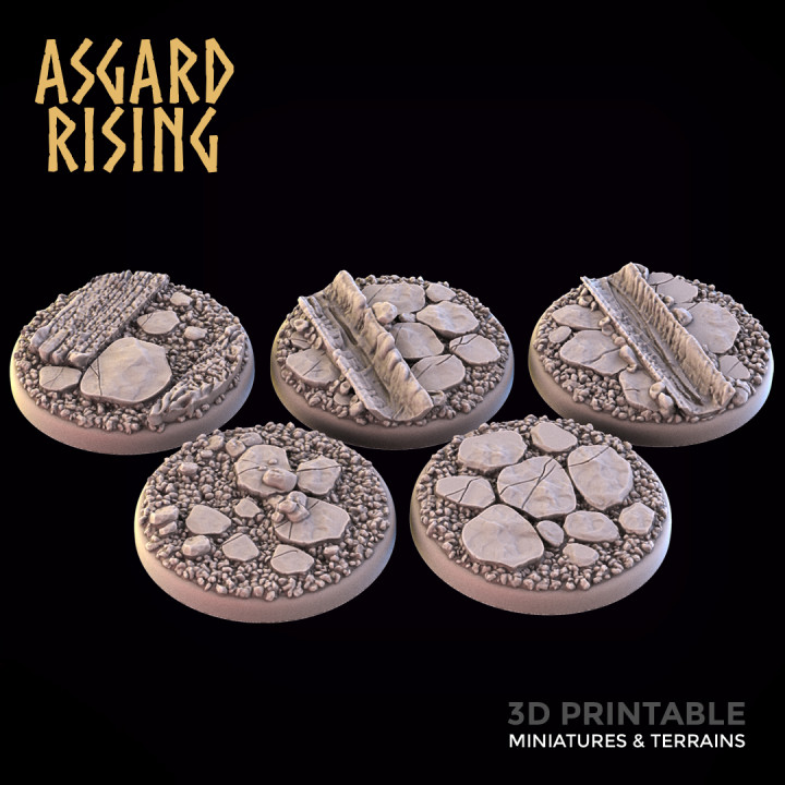 Village - 5x 25/28/30/32mm Round Base /Pre-supported/ image