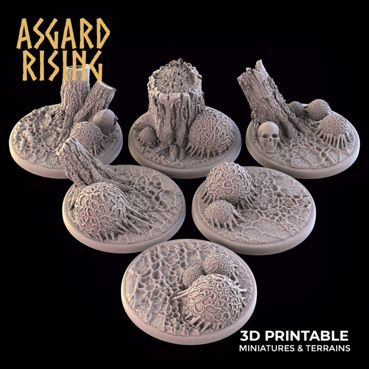 INFESTED GROUNDS 6 x Round Bases 40mm - PRESUPPORTED image
