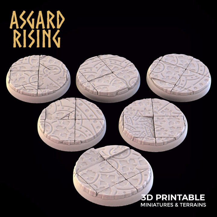 Ornament (ver. 2) - 6 x Round Bases (25/28/30/32mm) /Pre-supported/ image