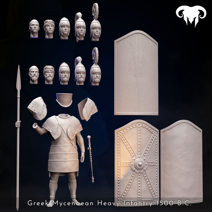 Bundle - Greek Mycenaean Heavy Infantry 1500 B.C. Palace Guard! image