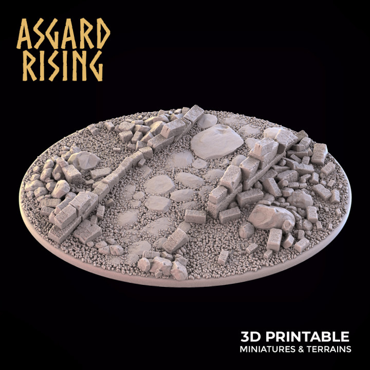 Ruins - 1x 120x92mm Oval Base (ver. 1) /Pre-supported/