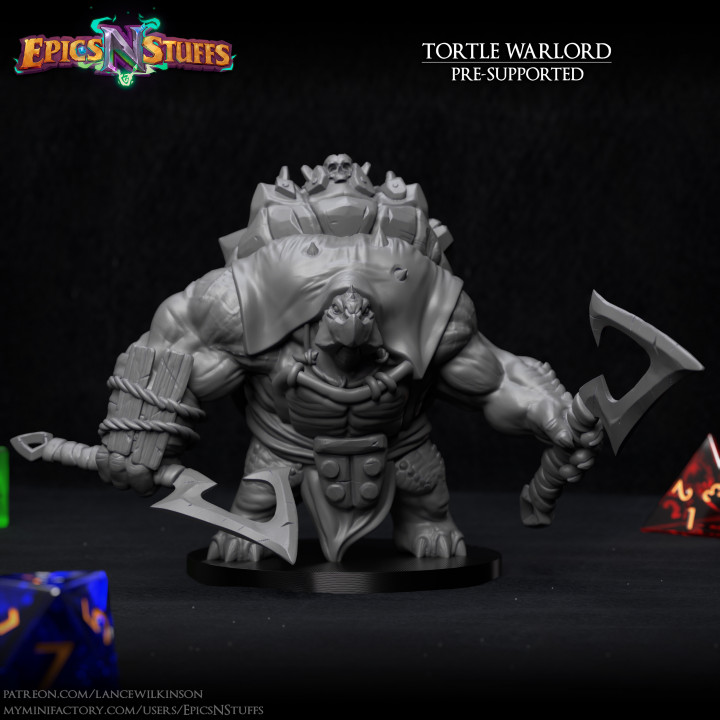 Tortle Warlord Miniature - Pre-Supported's Cover
