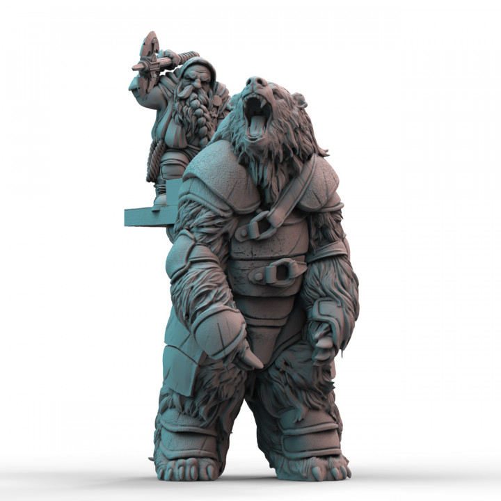 Armoured Bear + Dwarf Rider (pre-supported) image
