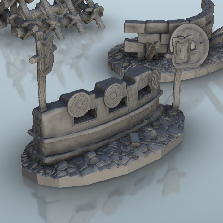 Medieval barricades set - scenery terrain wargame image