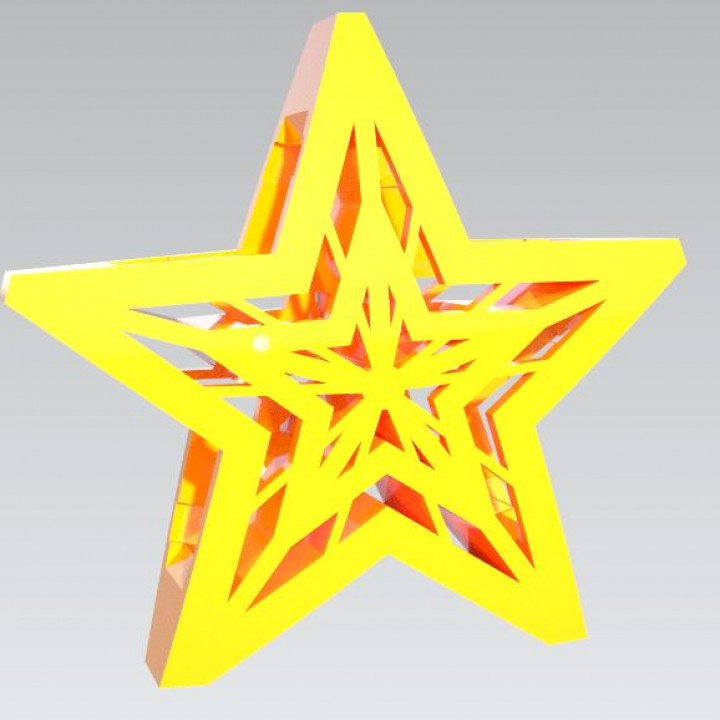 3D Printable Star Tree Topper by Colin