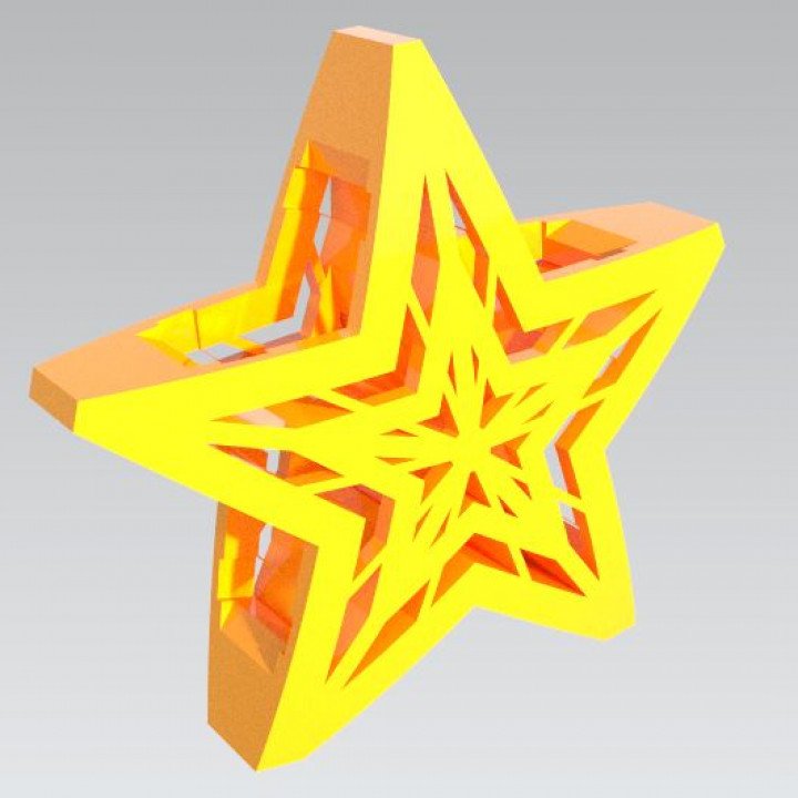 3D Printable Star Tree Topper by Colin