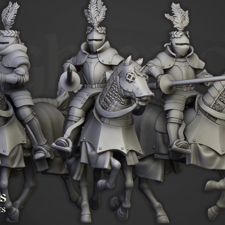Sunland Knights on Horse - Highlands Miniatures image