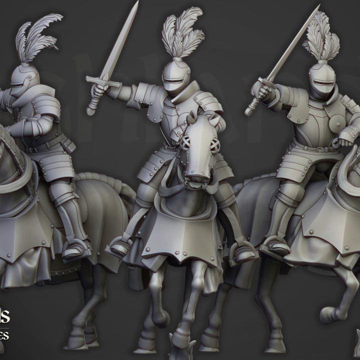 3D Printable Sunland Knights on Horse - Highlands Miniatures by ...