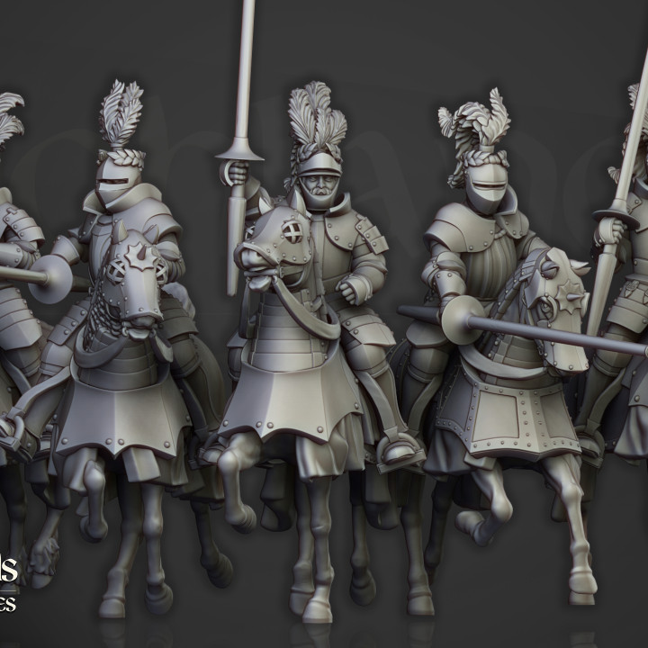 3D Printable Sunland Knights on Horse - Highlands Miniatures by ...