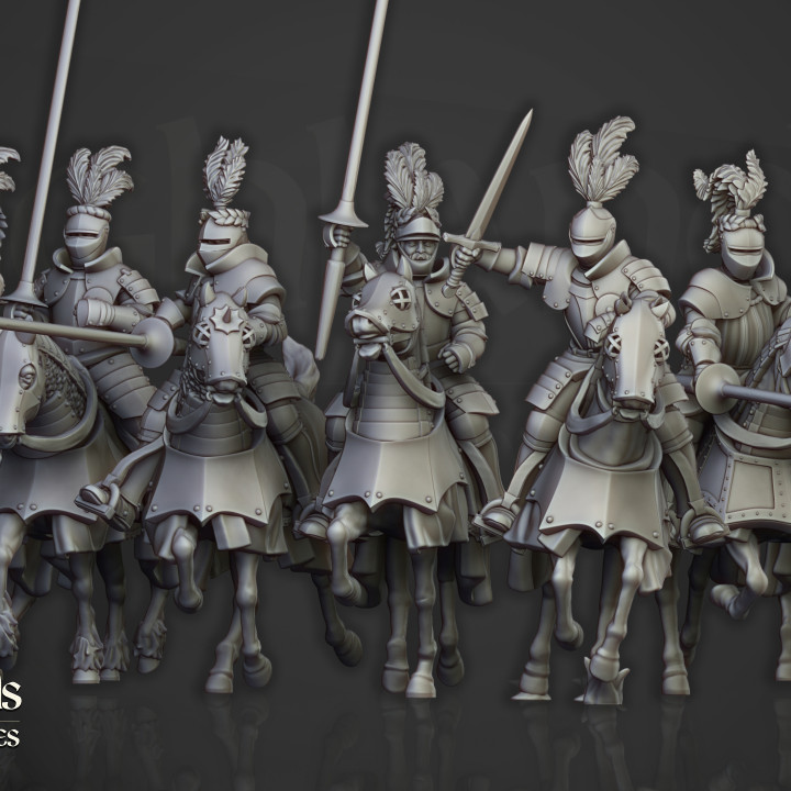 3D Printable Sunland Knights on Horse - Highlands Miniatures by ...