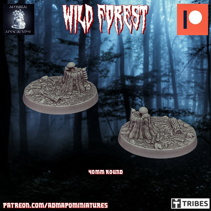 Wild Forest Set 40mm/~1.5" Set (3 pre-supported miniature bases) image