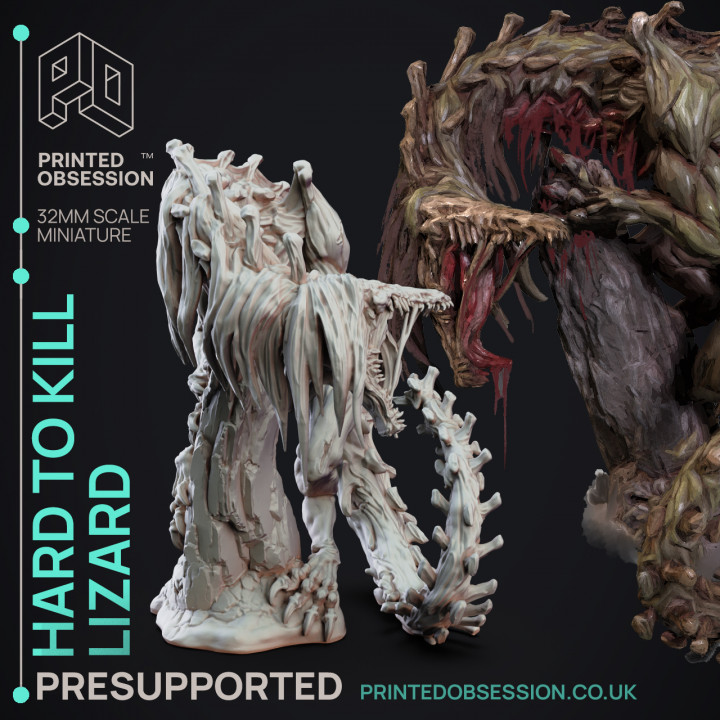 Hard To Kill Lizard - SCP "The D&D Incursion - PRESUPPORTED - 32mm scale image