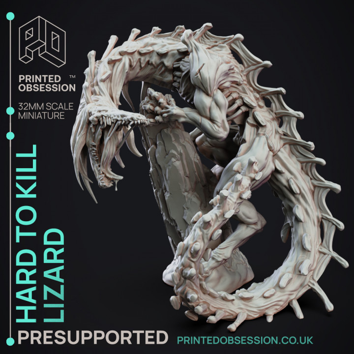 Hard To Kill Lizard - SCP "The D&D Incursion - PRESUPPORTED - 32mm scale image