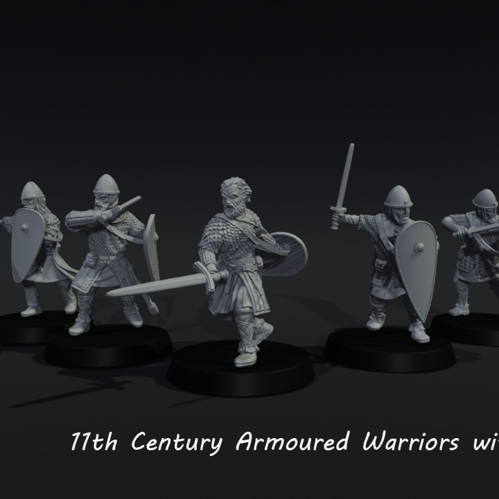 11th century Armoured Warriors with swords x5 image