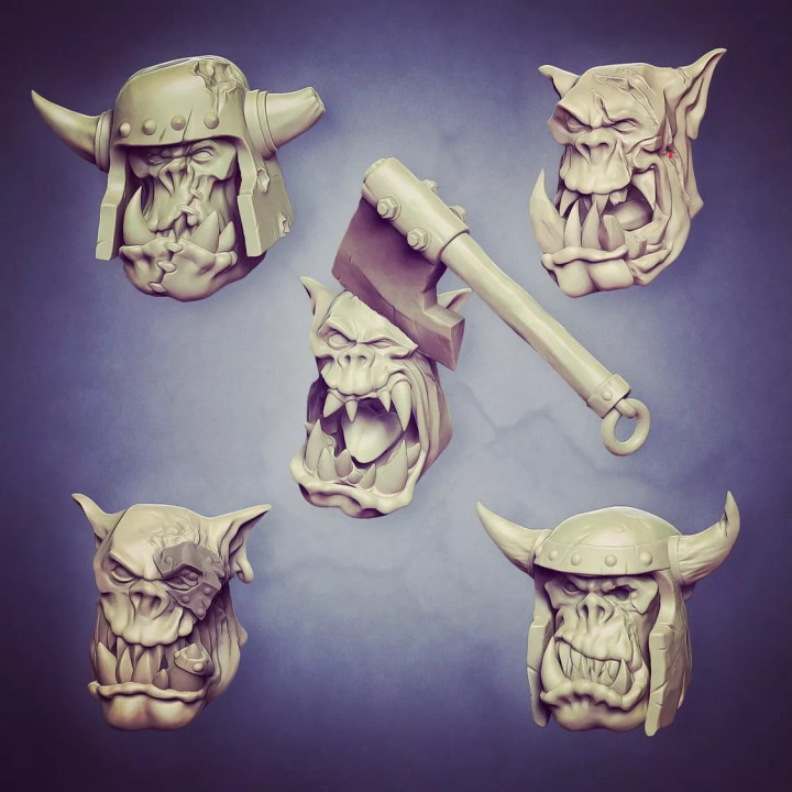MrModulork's Scar Orc Heads - Set A image