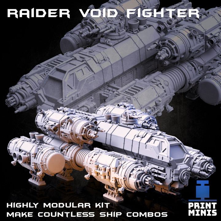 Raider Void Fighter Space Ship (highly modular kit) - In Orbit Collection image