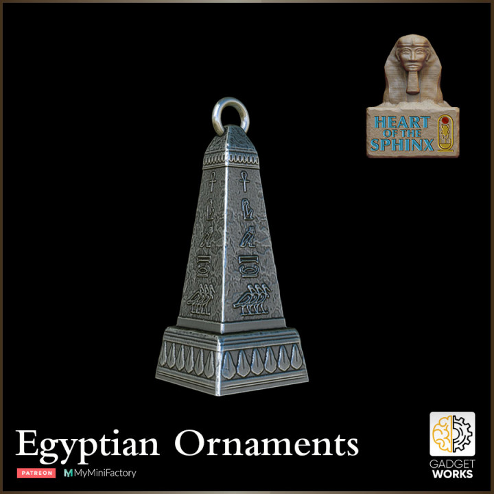 4 Egyptian Themed Tree Ornaments image